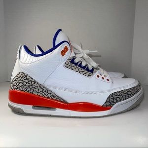 Air Jordan 3 Retro Knicks White Orange Men’s 10.5
